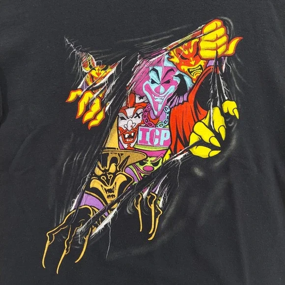 Vtg Insane Clown Posse ICP Psychopathic Records Tee Black Large Graphic T-shirt‎